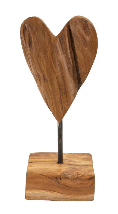 SCULTURA CUORE EN TECK RIC. CM 10X10X25 (PEZZI UNICI - NON RIP. EN S¨¦RIE)