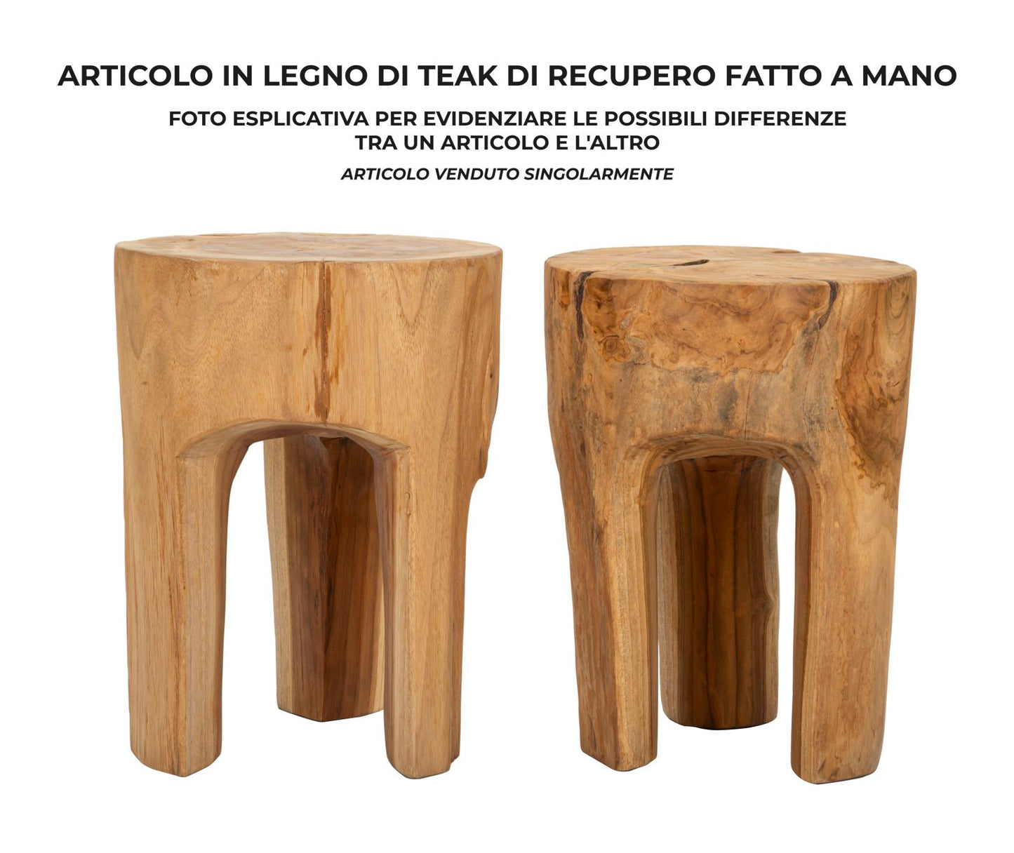 SGABELLO STOUL¨¦ EN TECK RICICLATO CM ? 30X40 (PEZZI UNICI - NON RIP. EN S¨¦RIE)