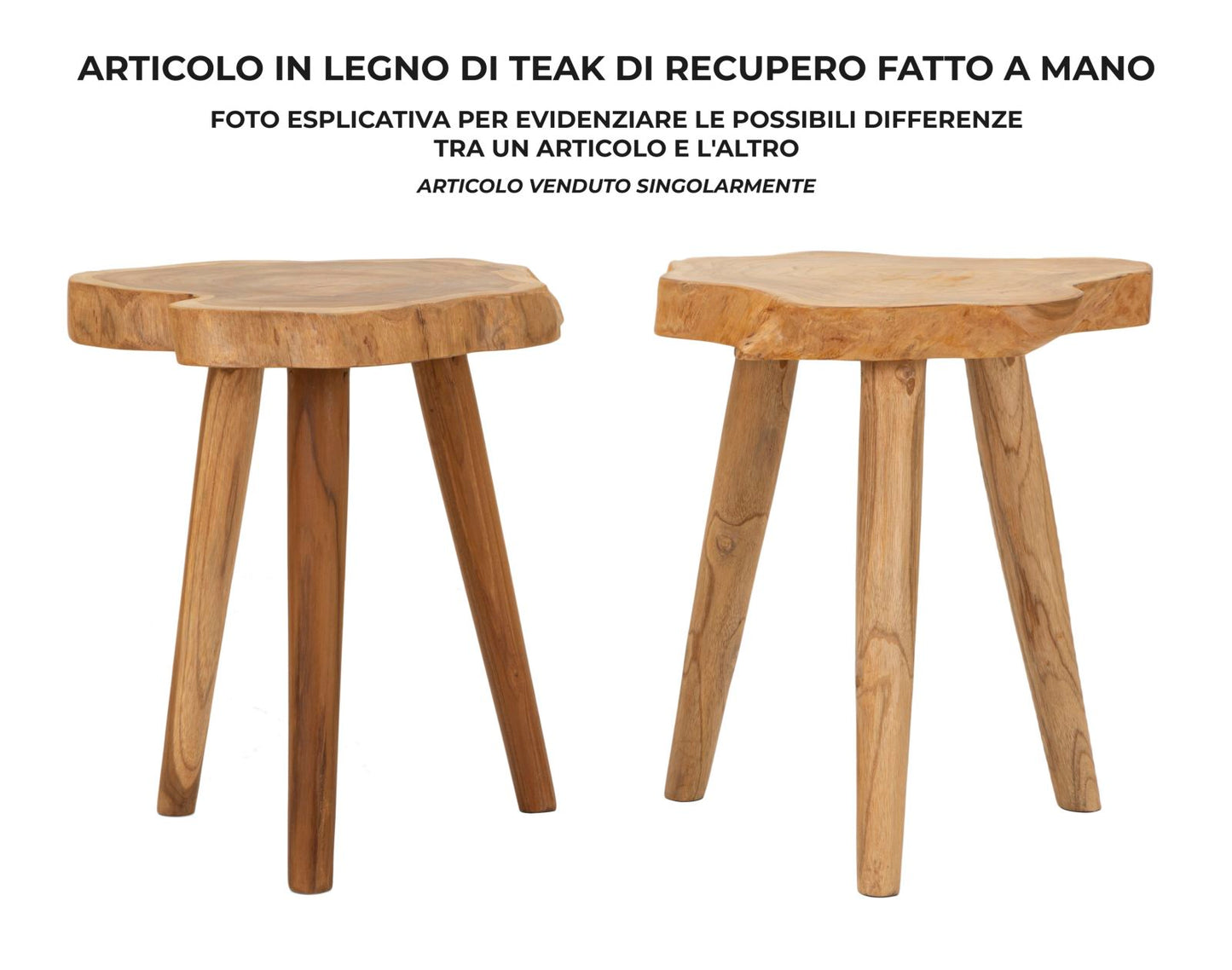 SGABELLO BUDUT EN TECK RICICLATO CM ? 38X45 (PEZZI UNICI - NON RIP. EN S¨¦RIE)