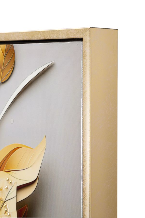 DIPINTO SU TELA LACCATO FLORA C/CORNICHE CM 42X3,5X62