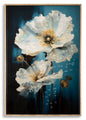 DIPINTO SU TELA LACCATO BLEU C/CORNICHE CM 42X3,5X62
