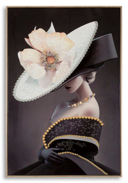 DIPINTO SU TELA LACCATO WIEN CHAPEAU -B- C/CORNICHE CM 62X4X92