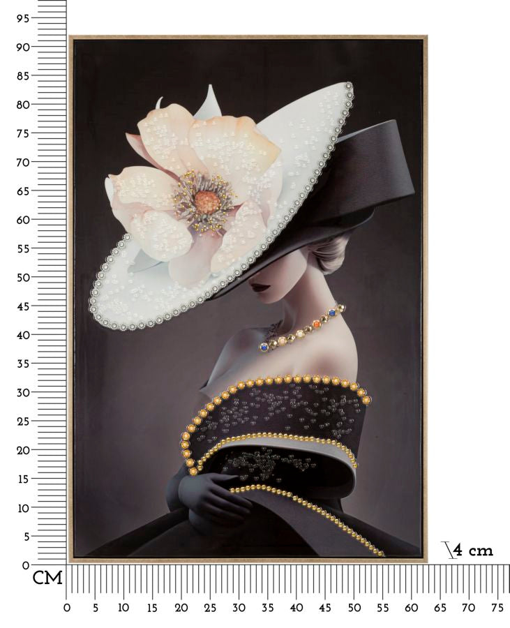 DIPINTO SU TELA LACCATO WIEN CHAPEAU -B- C/CORNICHE CM 62X4X92