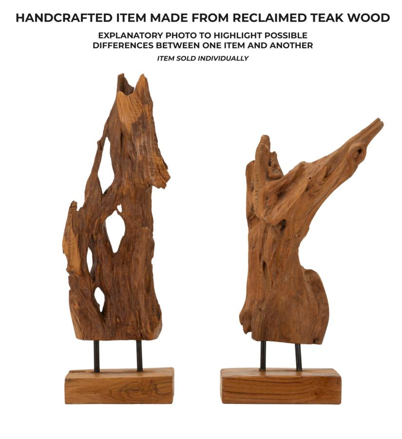 SCULTURA AKAR EN TECK RICICLATO CM 18X13X55 (PEZZI UNICI - NON RIP. EN S¨¦RIE)