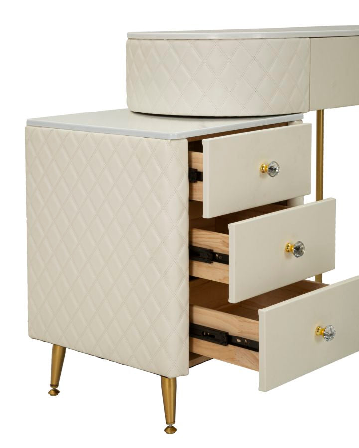 TOELETTA SHARON PANNA C/PUFF CM 120X40X75 (MISURA PUFF ?36X39)