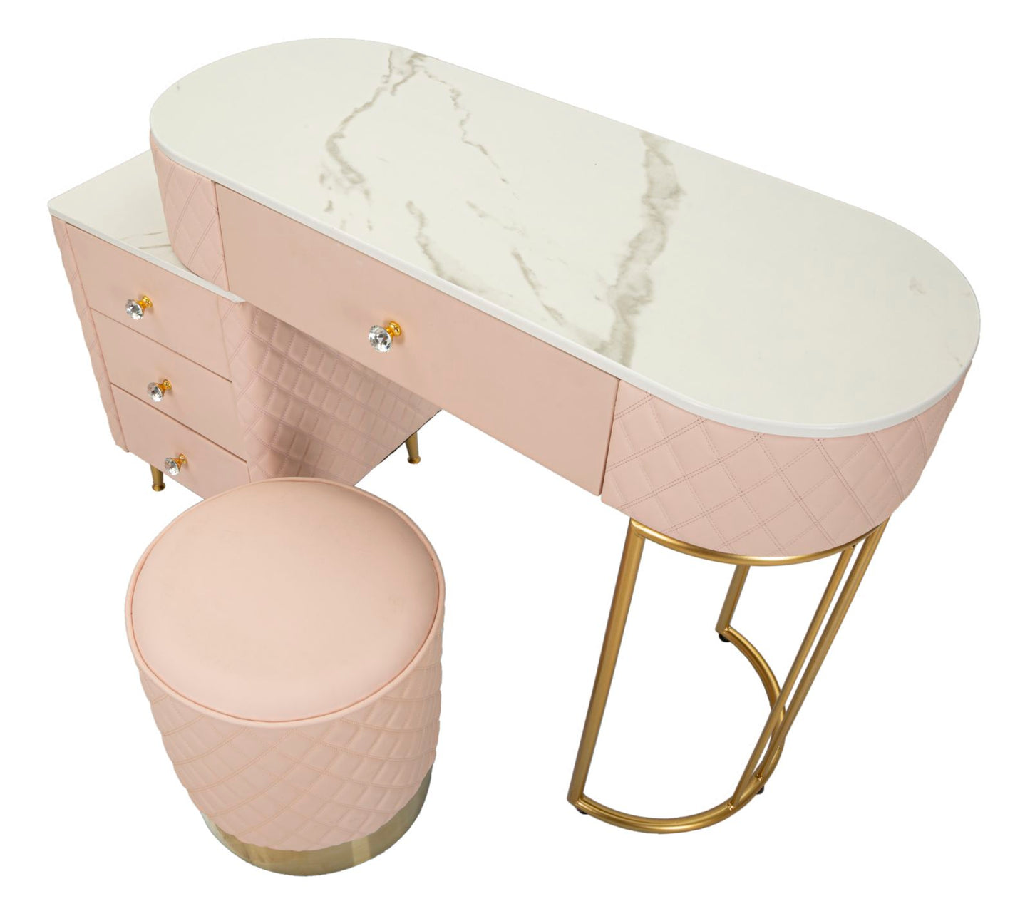 TOELETTA SHARON ROSA C/PUFF CM 120X40X75 (MISURA PUFF ?36X39)