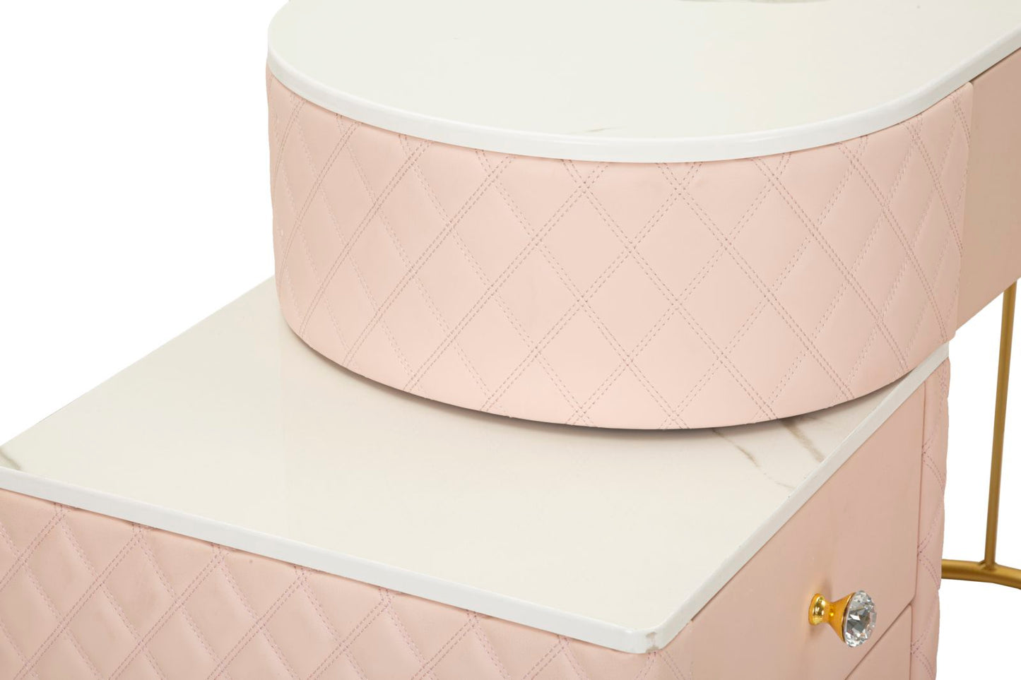 TOELETTA SHARON ROSA C/PUFF CM 120X40X75 (MISURA PUFF ?36X39)
