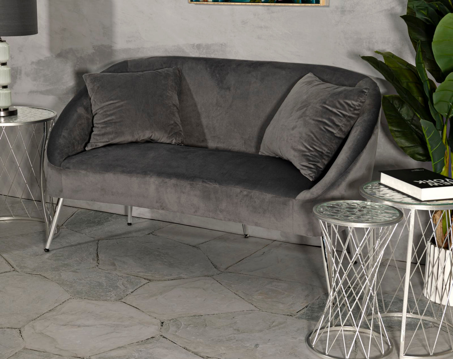 DIVANETTO ARGENT C/CUSCINI CM 137X69X79