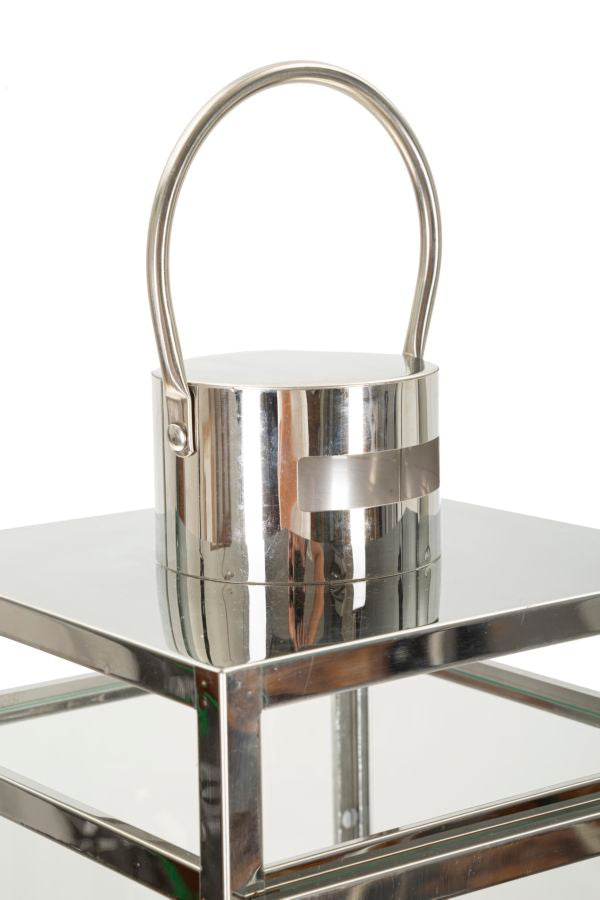 LANTERNE ARGENT JEU 3 PZ CM 22X22,5X70,5-18X18,5X50-14X14,5X38