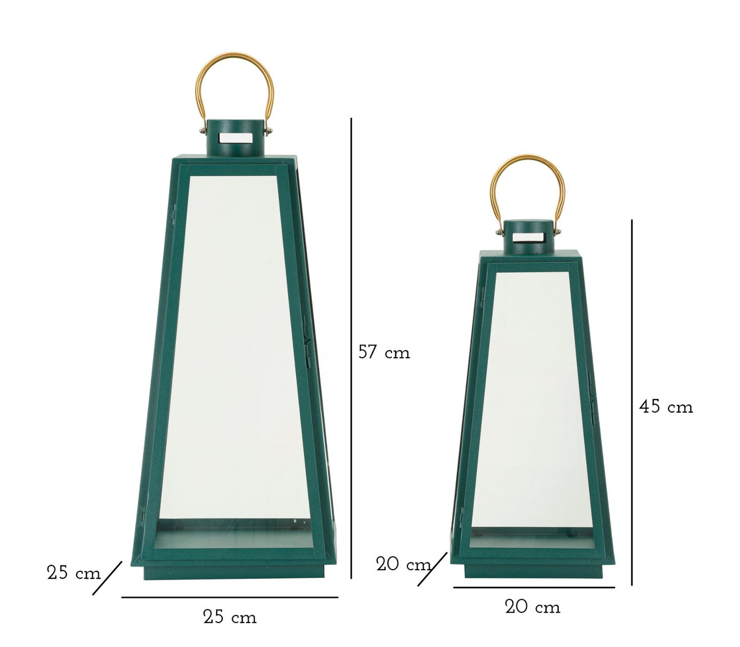 LANTERNE GRENT ENSEMBLE 2 PZ CM ? 25X25X57-20X20X45