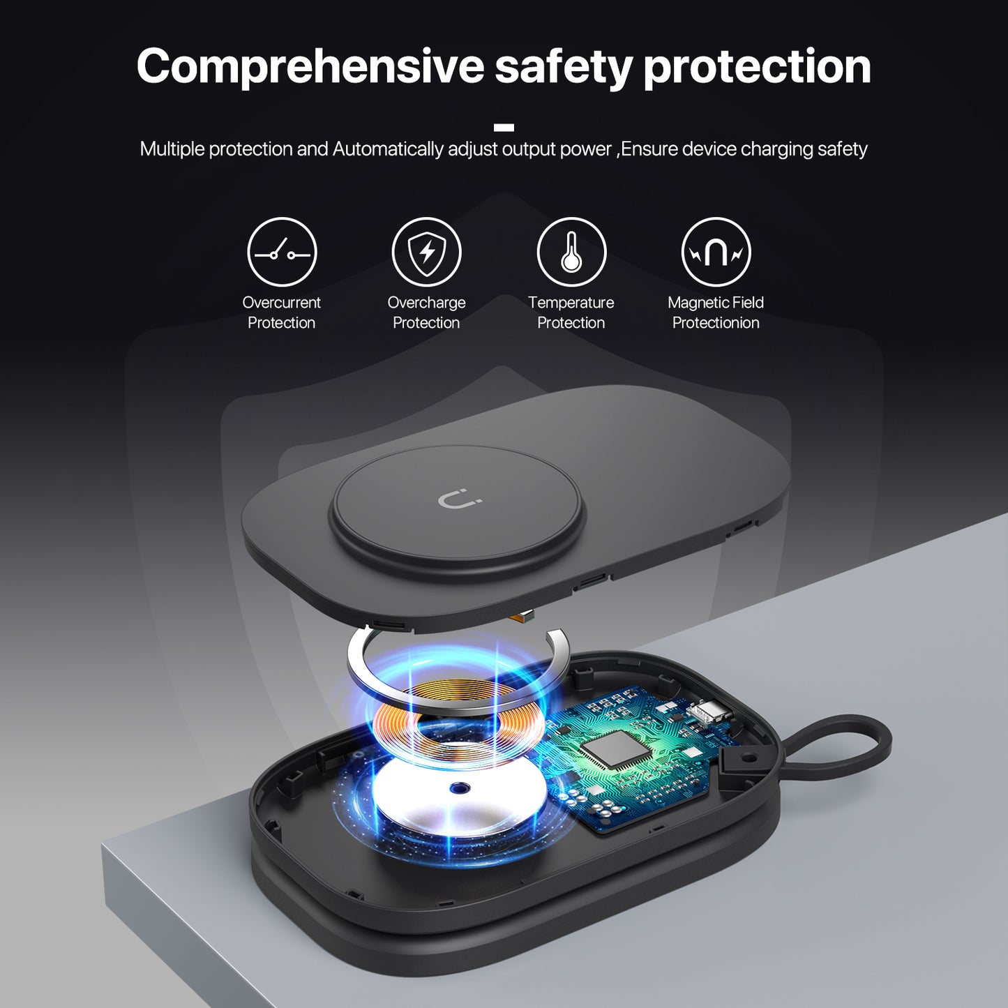 Station de Charge Sans Fil 3-en-1 Compacte et Pliable pour iPhone 16/15/14/13/12 Pro Max, Apple Watch Series 9/8/7/6/5/4/3/SE/Ultra, AirPods Pro 2/3/4 - Compatible MagSafe, Design Portable et Rapide