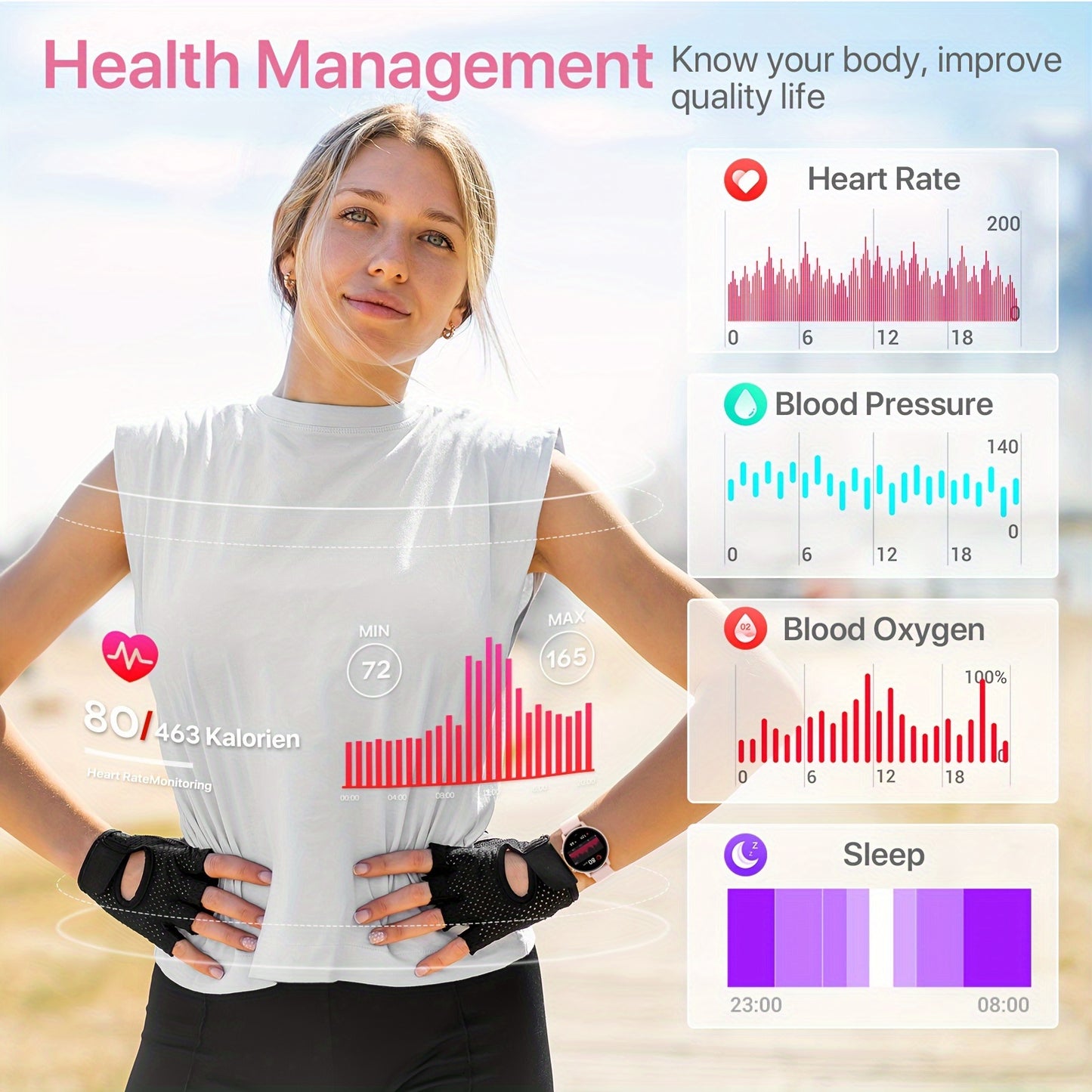 Cadeau de montre intelligente pour femmes, écran tactile complet de 1.39 pouce, montre d'appel intelligente avec réponse et appel pour iPhone et téléphones Android, notification de message, suivi de la forme physique, podomètre, distance, calories, plus d