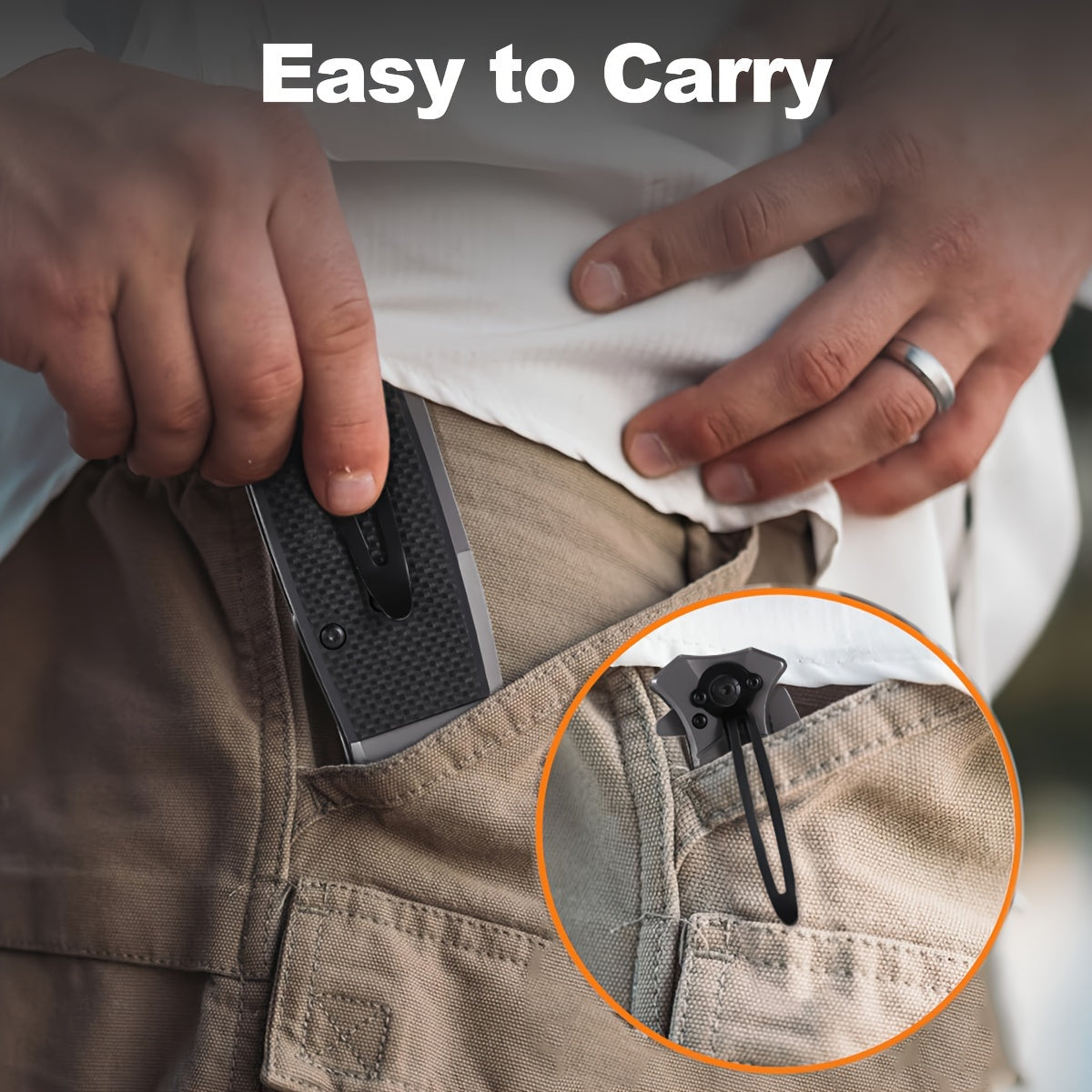 Couteau de poche pliable, couteau pliant en acier inoxydable tranchant 3Cr13 avec clip de poche et verrouillage de doublure, couteau ¨¤ une main EDC couteau de survie avec brise-vitre, couteau de chasse couteau de camping pour hommes