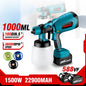 Pistolet ¨¤ peinture ¨¦lectrique sans fil, pulv¨¦risateur de peinture, a¨¦rographe ¨¤ rev¨ºtement en acier pour meubles automobiles, 3 buses, compatible avec la batterie Makita, 1000ml