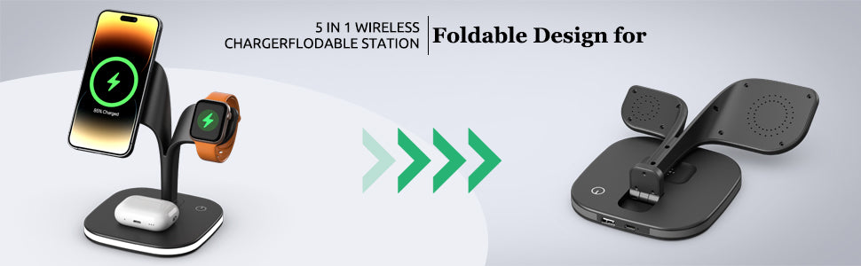 Station de Charge Sans Fil 3 en 1 Magnétique - Compatible iPhone 16/15/14/13/12, Apple Watch 10/9/8/7/6/SE/5/4/3, AirPods 2/3/4/Pro - Charge Rapide et Sécurisée