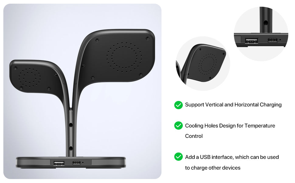 Station de Charge Sans Fil 3 en 1 Magnétique - Compatible iPhone 16/15/14/13/12, Apple Watch 10/9/8/7/6/SE/5/4/3, AirPods 2/3/4/Pro - Charge Rapide et Sécurisée
