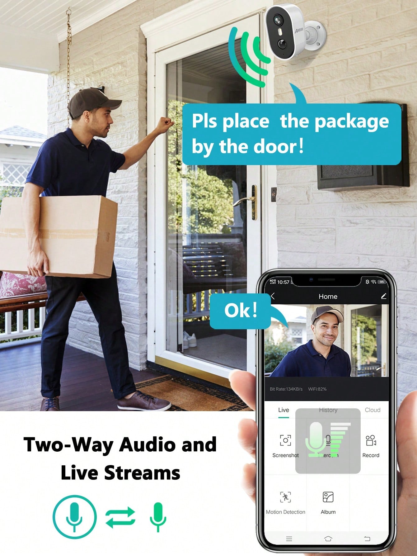 Cam¨¦ra Surveillance WiFi sans Fil Batterie, Audio Bidirectionnel, Vision Nocturne Color¨¦e, Sir¨¨ne Alarme, Mouvement PIR, Compatible Alexa, HD 3MP IP Camera Ext¨¦rieure/Int¨¦rieure