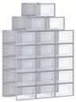 Bo?tes ¨¤ Chaussures, Lot de 18, Rangement Chaussures, Pliable, pour Pointure jusqu'¨¤ 44, Transparent et Gris 33,5 x 23,2 x 14,3 cm