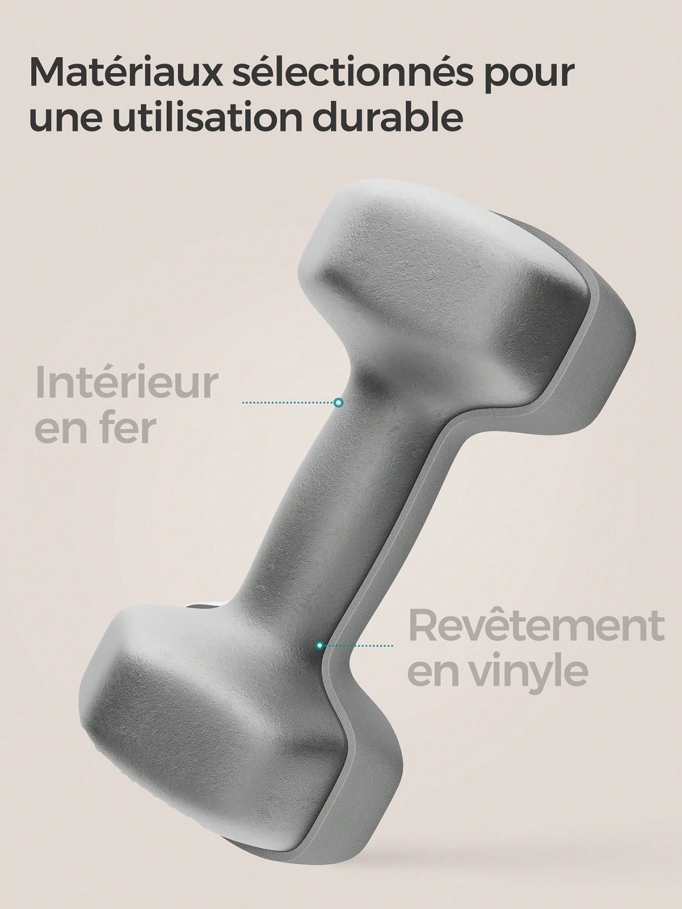 Halt¨¨res Hexagonaux - Lot de 2 x 5 kg - Pour Salle de Sport et Domicile - Gris