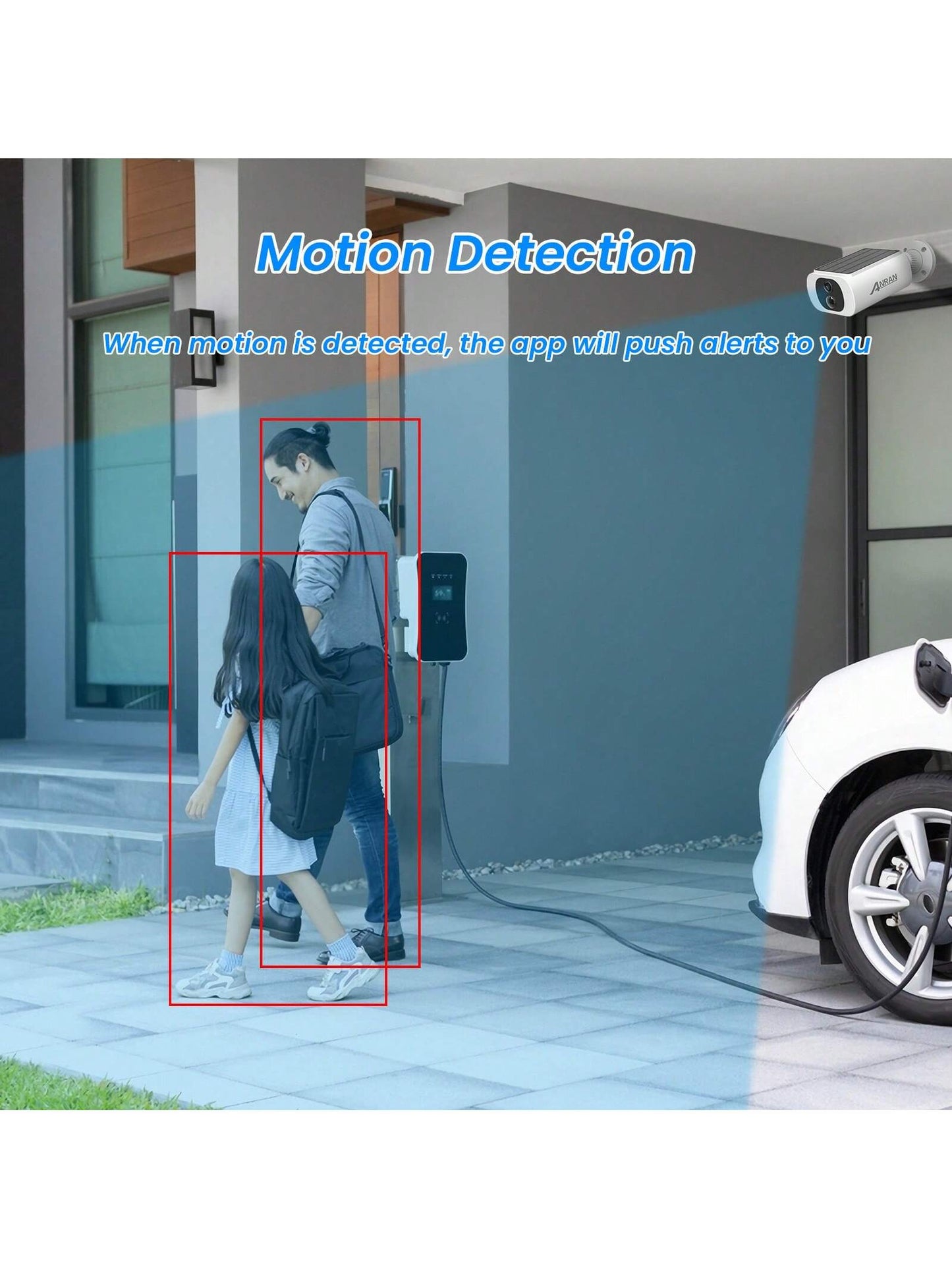 Cam¨¦ras de s¨¦curit¨¦ solaires ext¨¦rieures sans fil, cam¨¦ra ext¨¦rieure de surveillance WiFi 2K pour la s¨¦curit¨¦ de la maison avec panneau solaire int¨¦gr¨¦, vision nocturne couleur, conversation bidirectionnelle, ¨¦tanche IP67, fonctionne avec Alexa