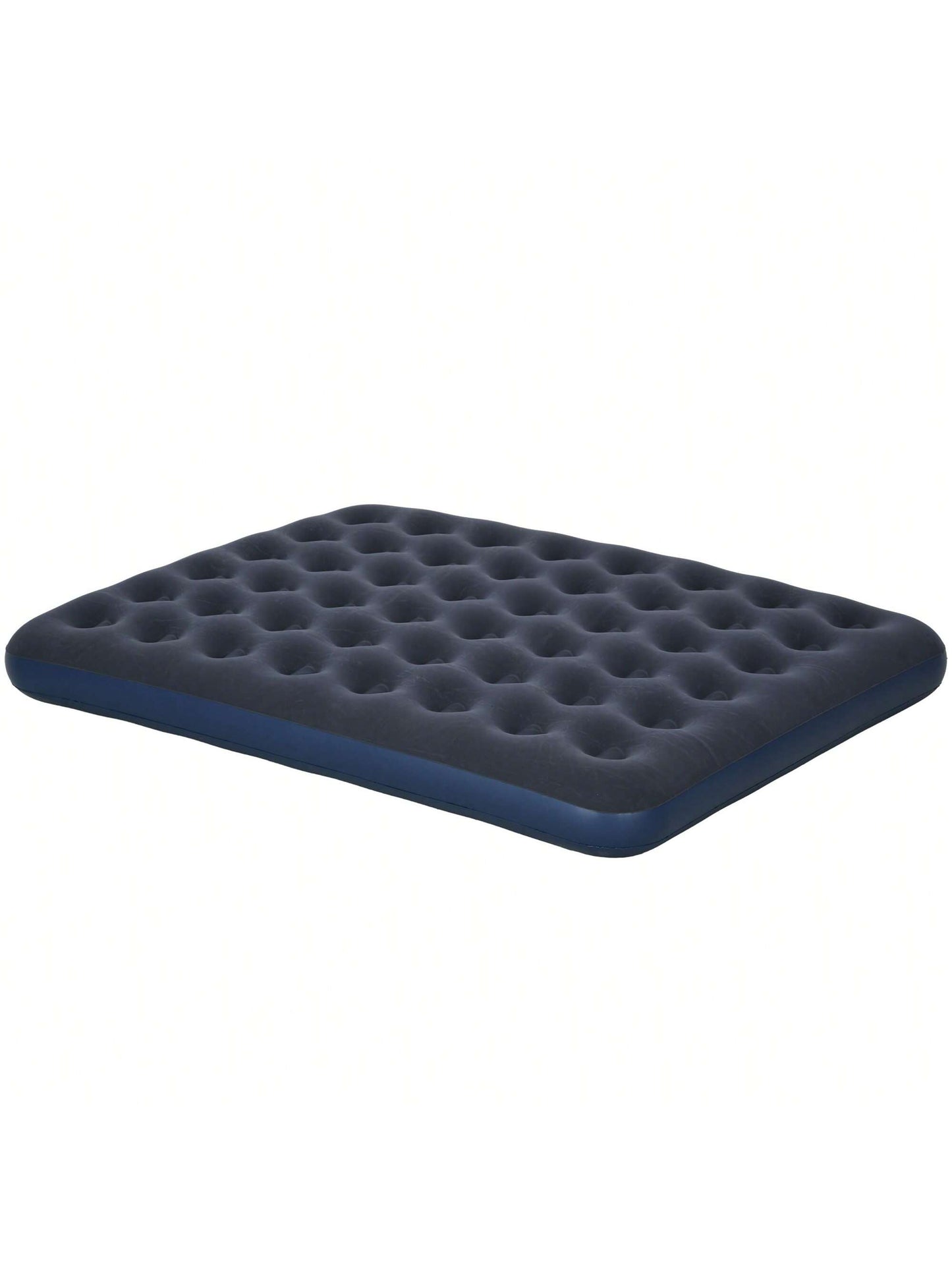 Matelas gonflable 2 personnes matelas pneumatique avec pompe ¨¤ main int¨¦gr¨¦e, surface floqu¨¦e, pour camping, voyage - 203L x 152l x 22H cm, bleu
