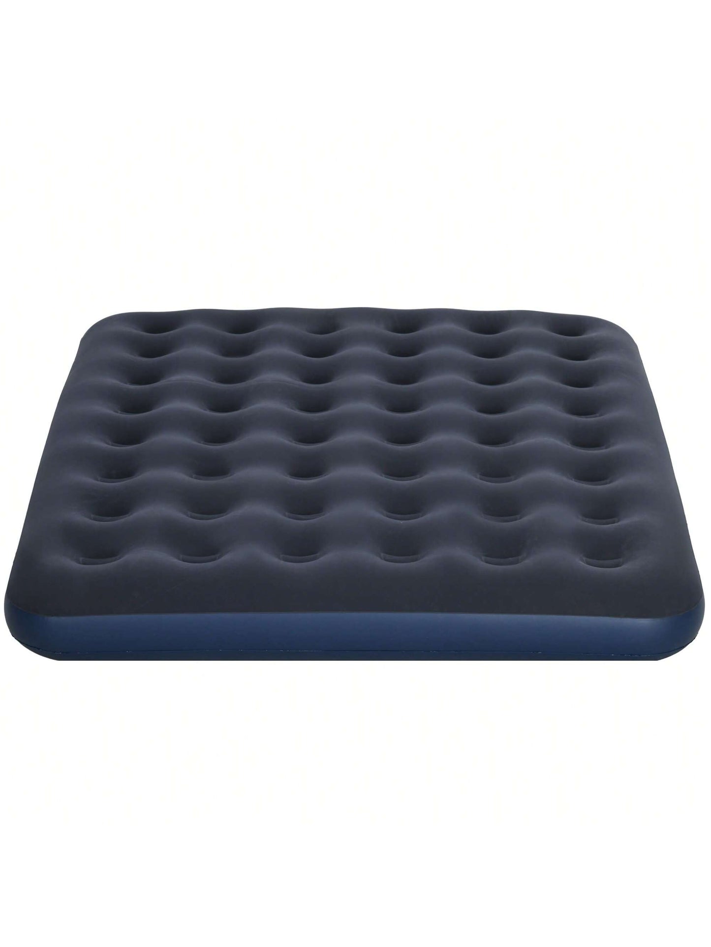 Matelas gonflable 2 personnes matelas pneumatique avec pompe ¨¤ main int¨¦gr¨¦e, surface floqu¨¦e, pour camping, voyage - 203L x 152l x 22H cm, bleu