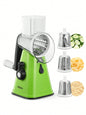 Hachoir & rape ¨¦lectrique, Trancheuse Robot, Coupe Legumes Multifonctions avec 3 Lames de Tambour D¨¦tachables, coupe legume pour Pommes de Terre, Forte Aspiration, Carottes, Fromage, Noix, etc