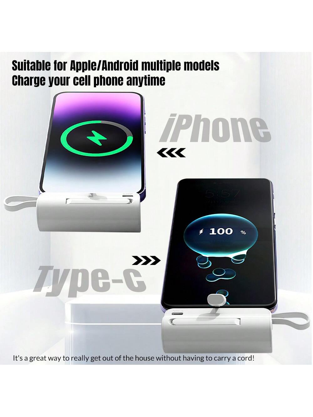 Mini Power Bank 5000 mAh pour iPhone s¨¦rie 15/14/13/12, chargeur portable, batterie externe petite et l¨¦g¨¨re, compatible avec d'autres t¨¦l¨¦phones Android USB C