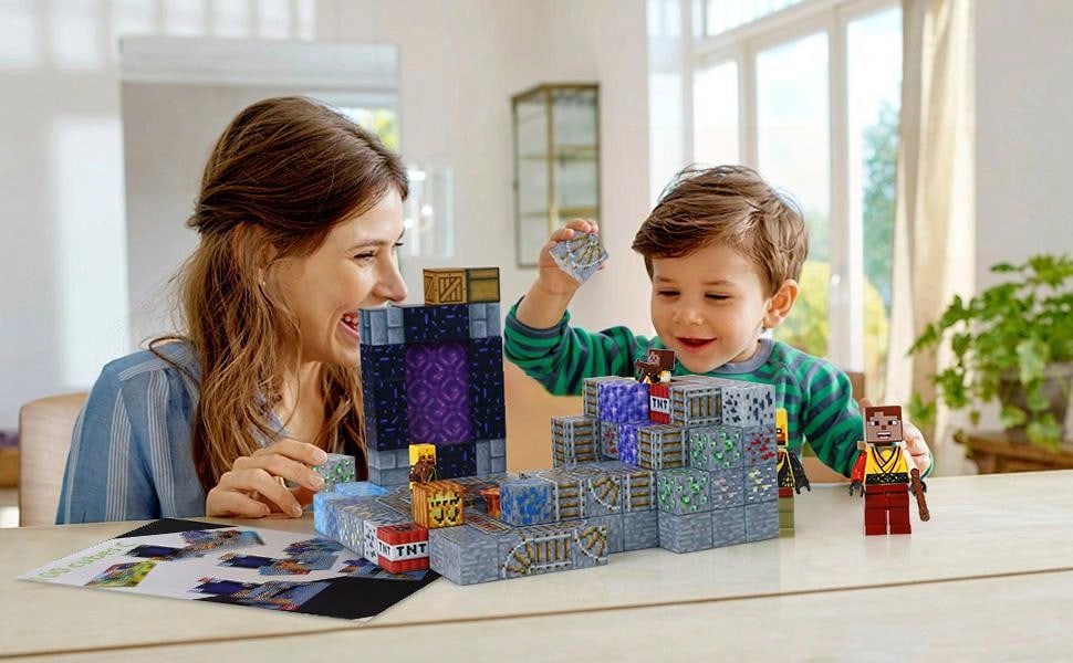 Blocs de Construction Magn¨¦tiques, 100 Pi¨¨ces Jouet Montessori, Construction Jouets Educatifs Jeux Cadeaux pour Enfants ¨¤ Partir de 4 5 6 7+ Ans