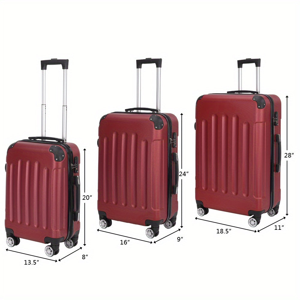 Valise avec roulettes pivotantes, valise rigide l¨¦g¨¨re et durable, ensembles de voyage avec poign¨¦e et chariot | (50.8 cm, 60.96 cm, 71.12 cm) Ensemble de 3 valises