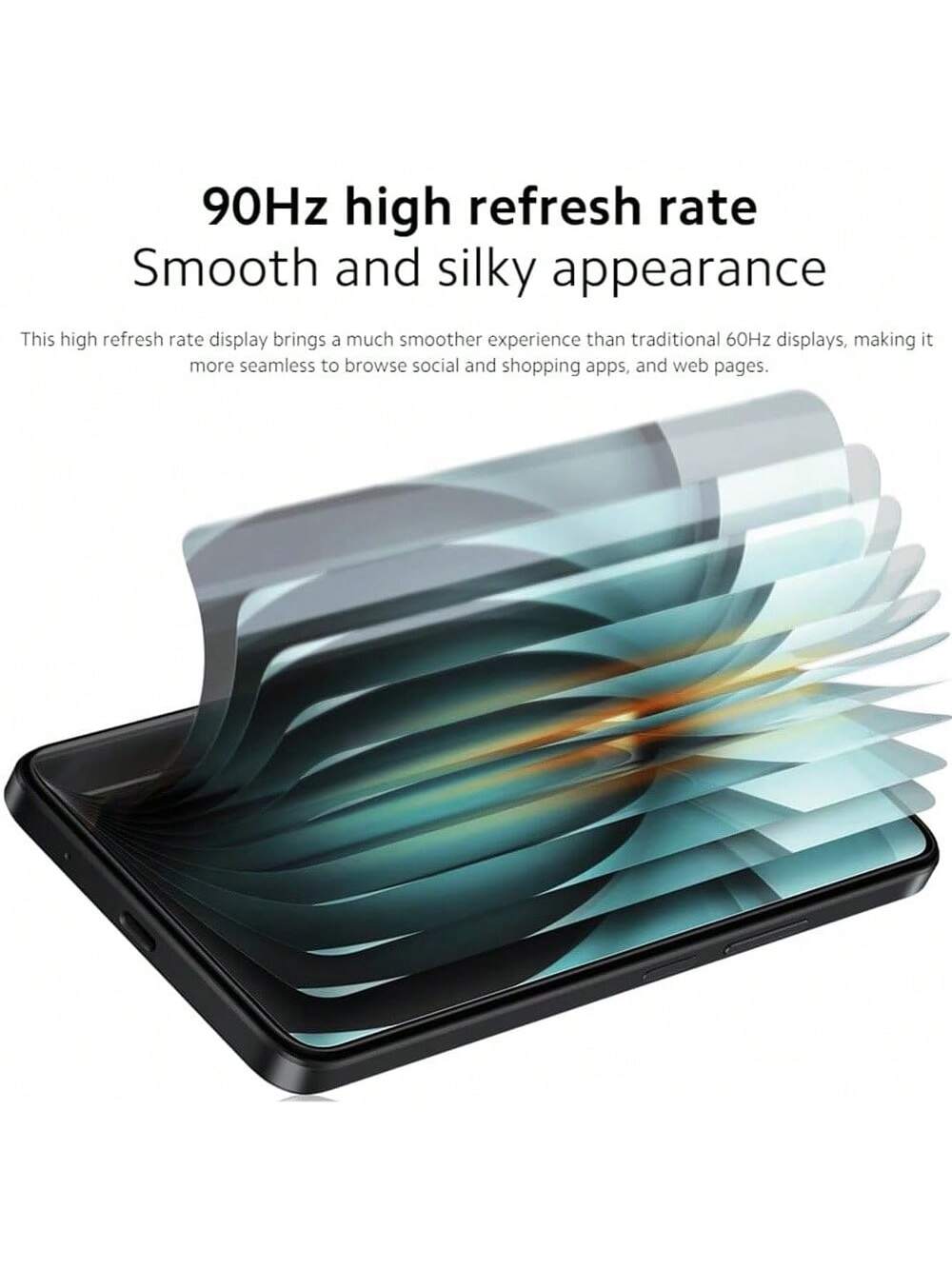 Smartphone A3 sans contrat 128 Go ROM 4 Go RAM 5000 mAh ¨¦cran AMOLED 90 Hz M¨¦thodes de d¨¦verrouillage Visage et empreinte digitale Processeur Octa-Core Noir