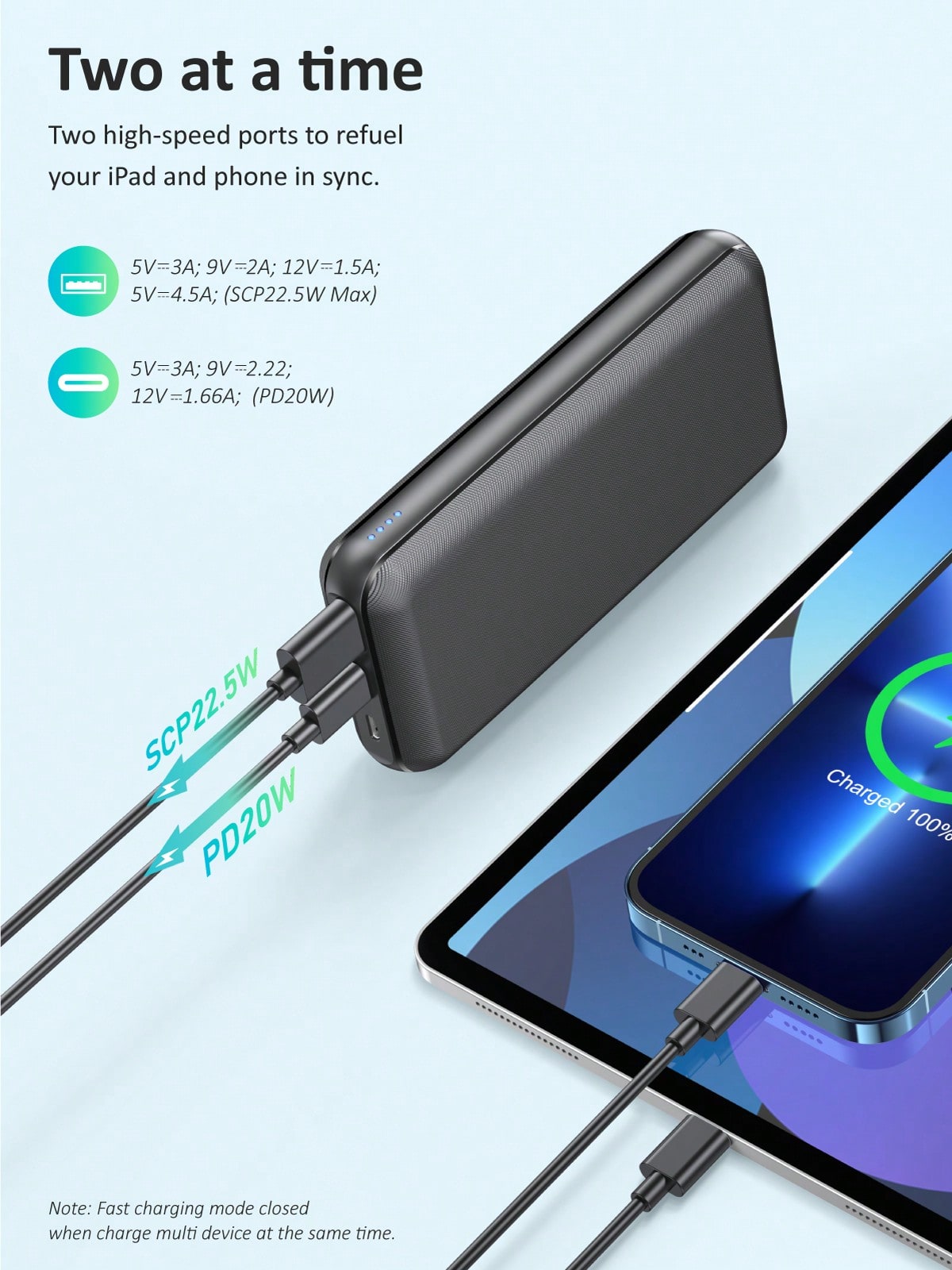 Power Bank 27 000 mAh, 22,5 W PD3.0 QC4.0 Batterie externe ¨¤ charge rapide, chargeur portable avec entr¨¦es et sorties USB-C, compatible avec iPhone, Samsung, Android et plus