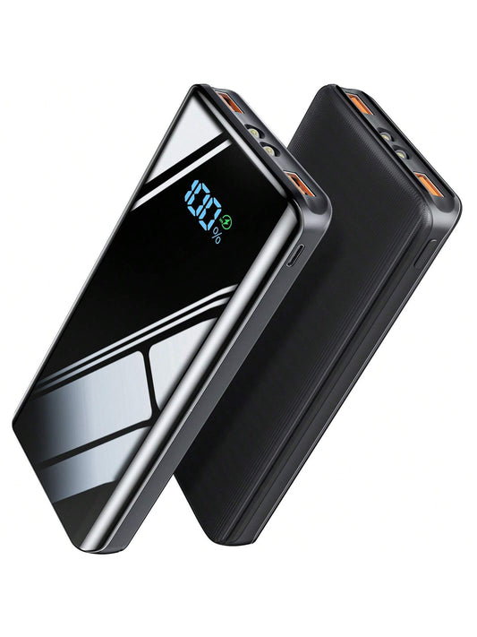 Power Bank 20000mAh, Caricatore Esterno USB C 20W SCP 22.5W Ricarica Rapida Funzione, Design Sottile Potente Powerbank avec Torcia e LED Display pour Smartphone, Tablette, All'aperto Campeggio