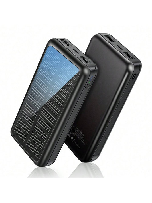 Solar Power Bank 30 000 mAh, chargeur portable ¨¤ charge rapide avec entr¨¦e USB-C, batterie externe avec technologie de reconnaissance automatique, Power Bank pratique pour t¨¦l¨¦phones portables et tablettes