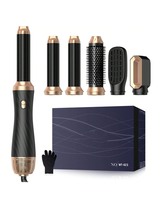S¨¨che-cheveux ionique 5 en 1, brosse et volumateur styliste, ensemble d'outils de coiffure d¨¦tachables avec rev¨ºtement en c¨¦ramique