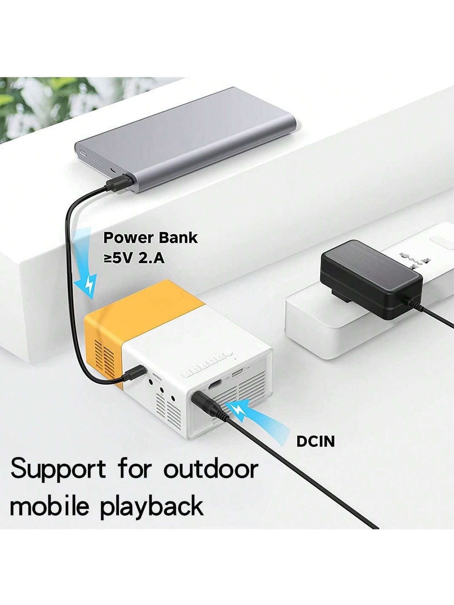 Mini projecteur, le projecteur WiFi prend en charge le projecteur de film portable 1080P, le t¨¦l¨¦phone peut se connecter au film sans fil, compatible avec smartphone/tablette/ordinateur portable/cl¨¦ TV/cl¨¦ USB