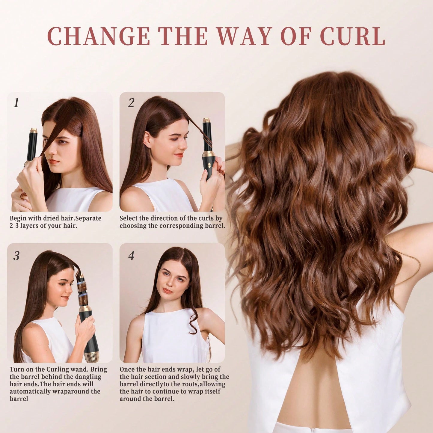 Brosses ¨¤ cheveux ¨¦lectriques 5 en 1, outils de coiffure pour s¨¨che-cheveux ¨¤ air chaud 60 000 tr/min