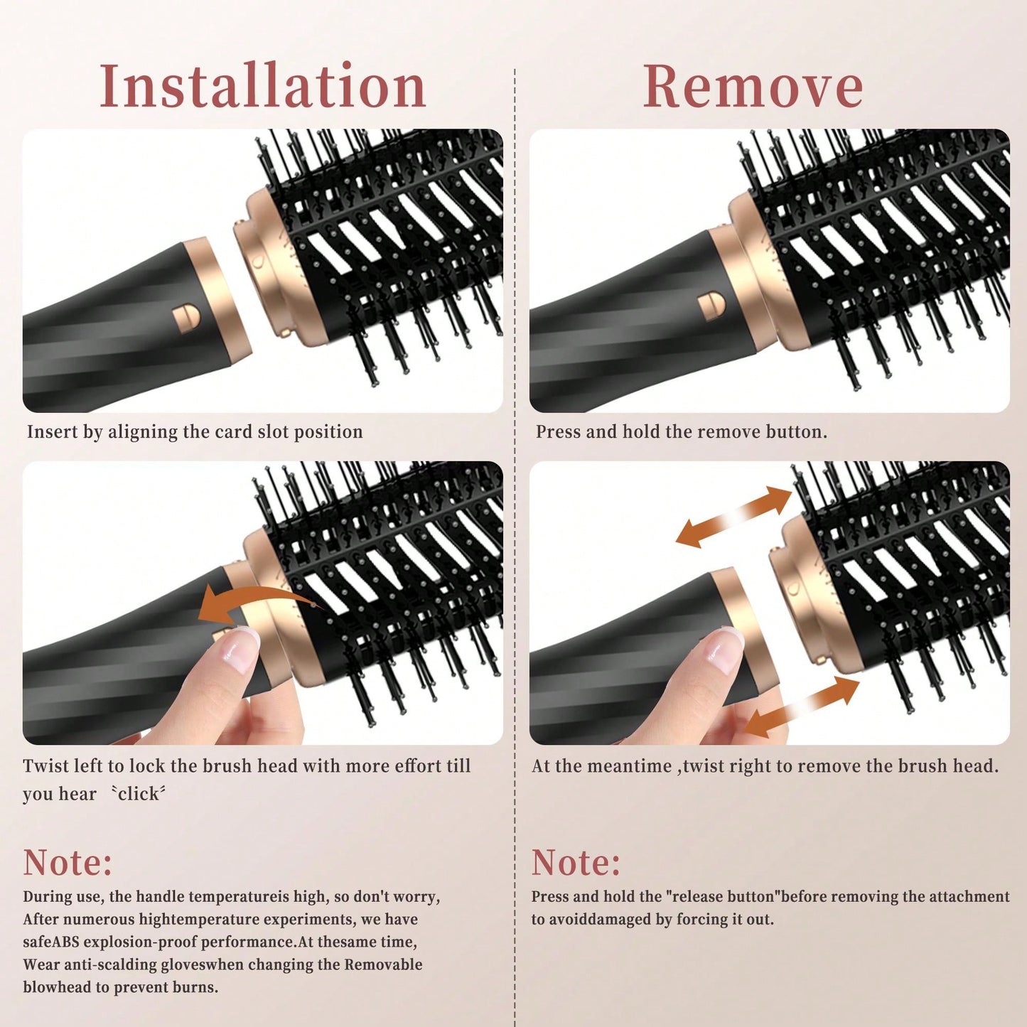 Brosses ¨¤ cheveux ¨¦lectriques 5 en 1, outils de coiffure pour s¨¨che-cheveux ¨¤ air chaud 60 000 tr/min