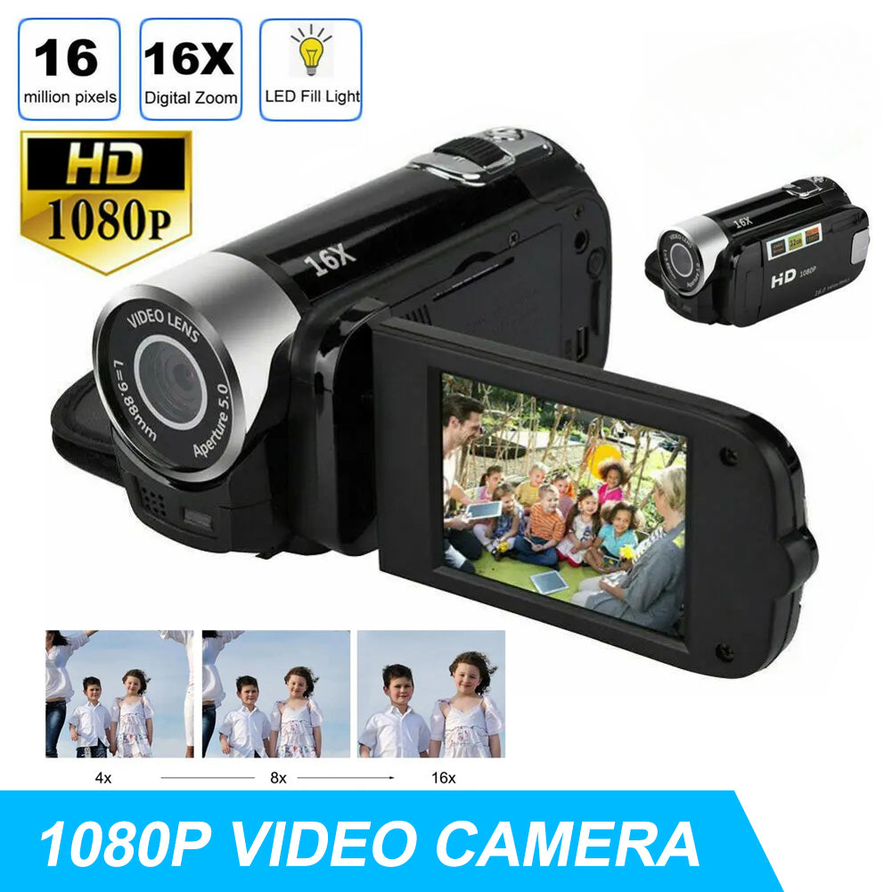 Cam¨¦ra vid¨¦o num¨¦rique avec vision nocturne et n'aime optique 16x, cam¨¦scope pour la prise de vue de vid¨¦os Vlogger, cam¨¦ra statique, 16m, 1080P