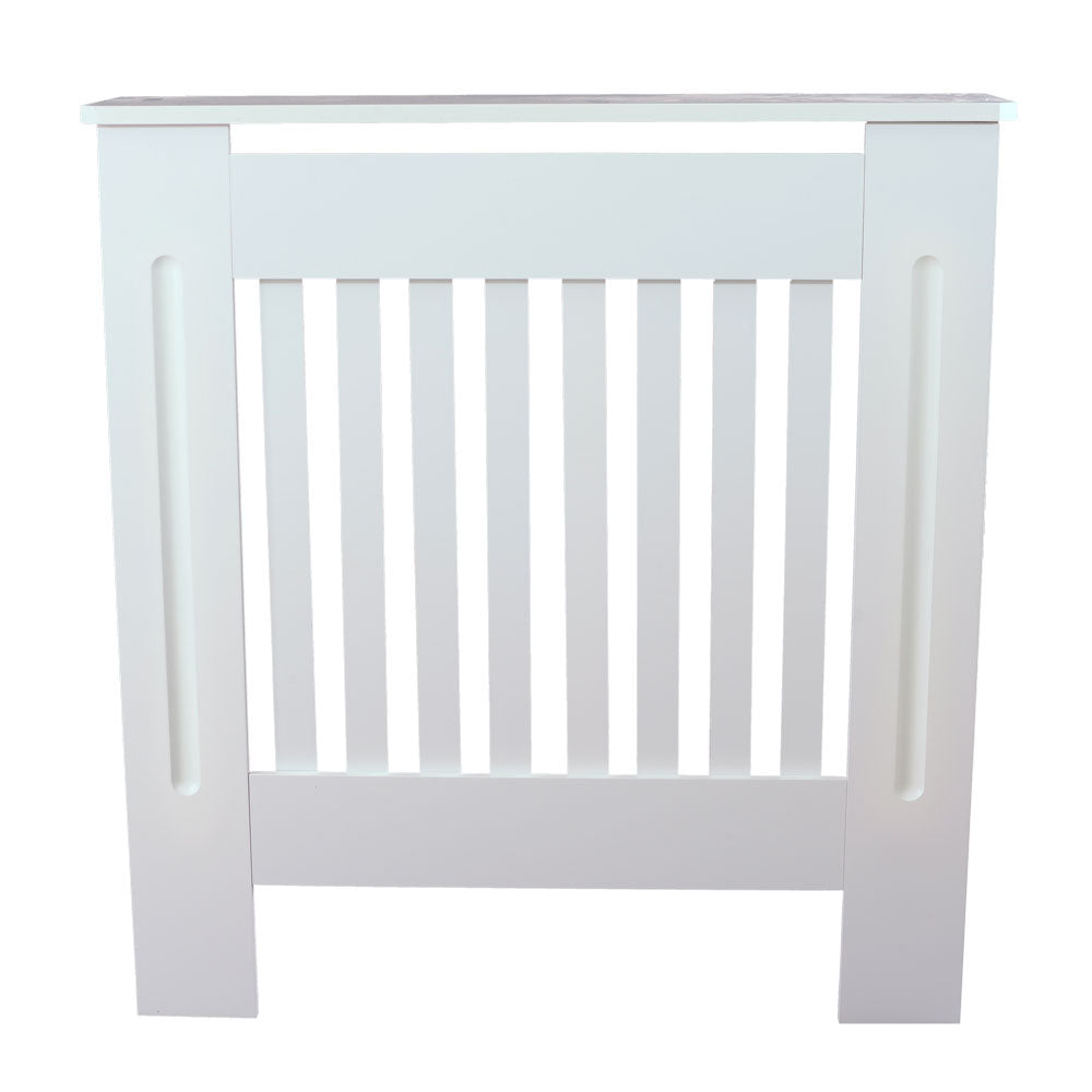 Cache-radiateur ventil¨¦ E1 MDF ¨¤ rayures verticales Blanc S