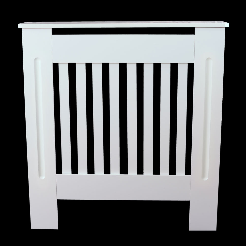 Cache-radiateur ventil¨¦ E1 MDF ¨¤ rayures verticales Blanc S