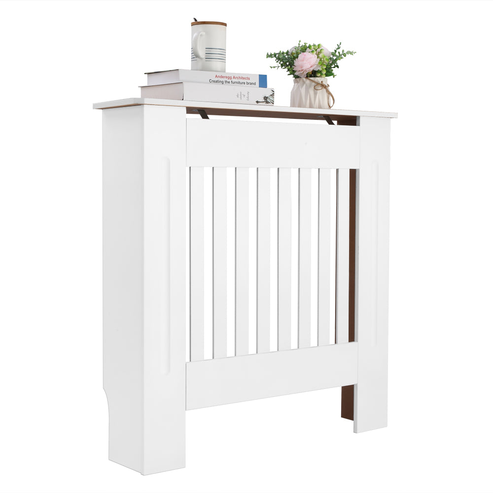 Cache-radiateur ventil¨¦ E1 MDF ¨¤ rayures verticales Blanc S