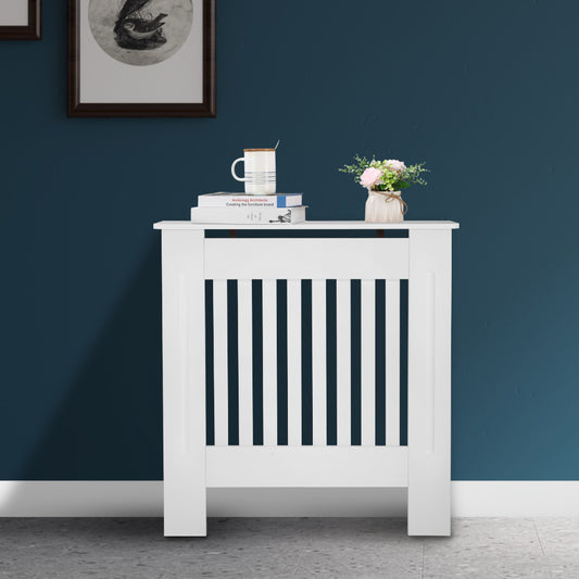 Cache-radiateur ventil¨¦ E1 MDF ¨¤ rayures verticales Blanc S
