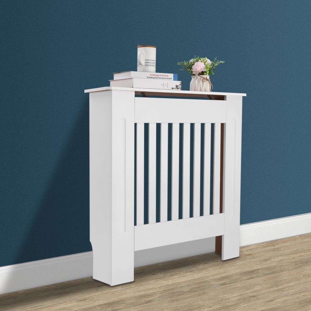 Cache-radiateur ventil¨¦ E1 MDF ¨¤ rayures verticales Blanc S