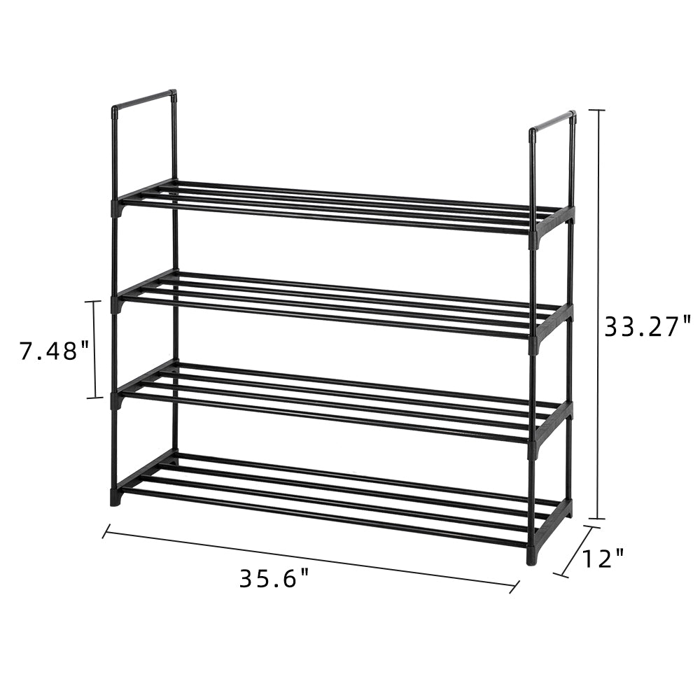 Rack ¨¤ chaussures ¨¤ 4 ¨¦tages Tour de rangement pour chambre ¨¤ coucher, entr¨¦e, couloir et placard Couleur noire