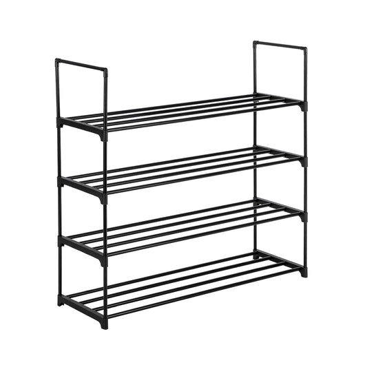 Rack ¨¤ chaussures ¨¤ 4 ¨¦tages Tour de rangement pour chambre ¨¤ coucher, entr¨¦e, couloir et placard Couleur noire