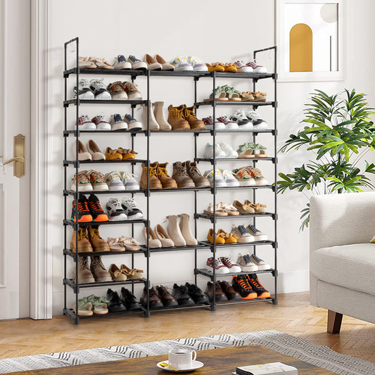 Rangement de chaussures ¨¤ 9 ¨¦tages pour l'entr¨¦e, peut contenir 50-55 paires de chaussures, rangement de chaussures empilable