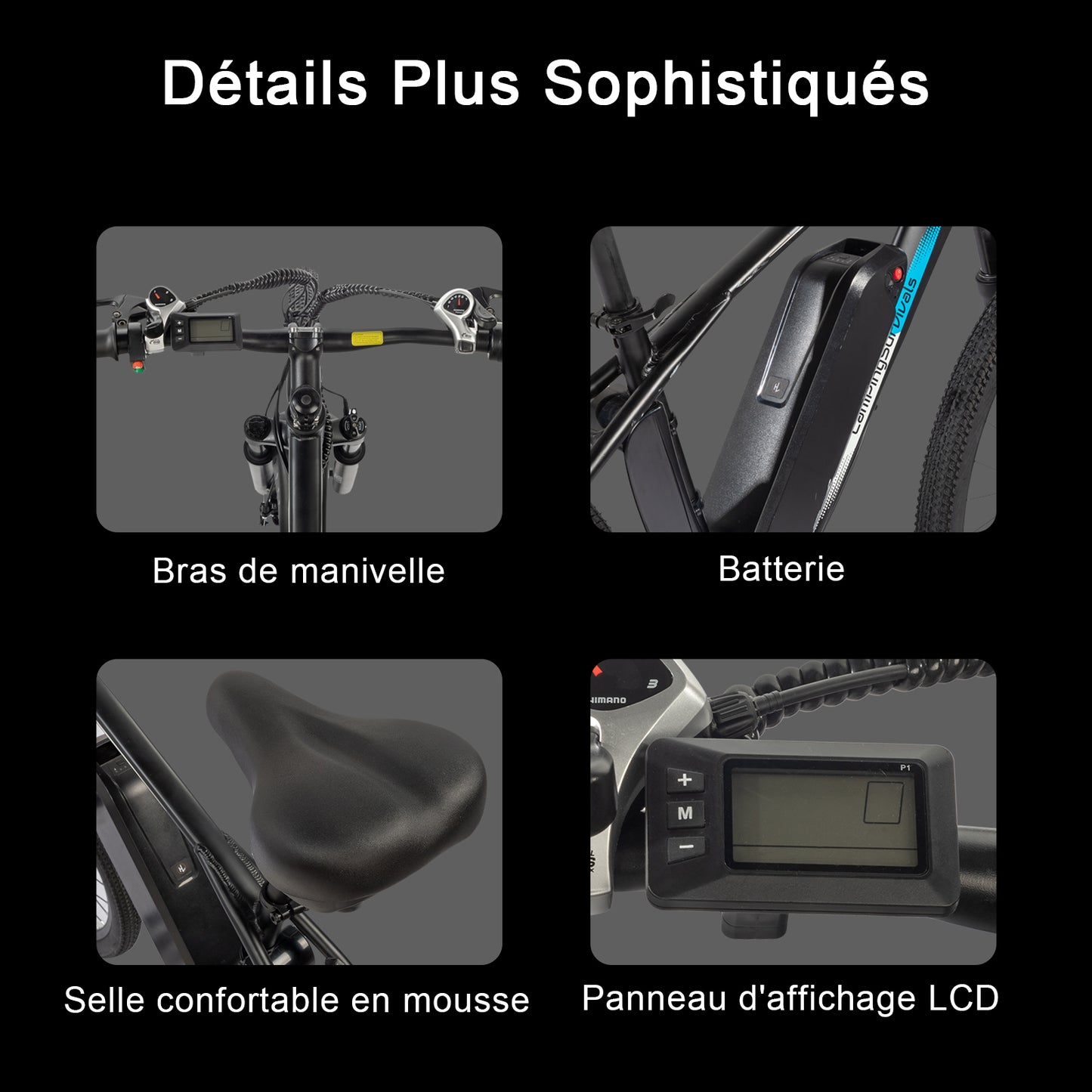 Vélo électrique, VTT électrique, 27.5" Ville E-Bike Adulte, Vélo électrique avec Batterie Amovible 36V 13Ah,7 Vitesses Bleu et Noir