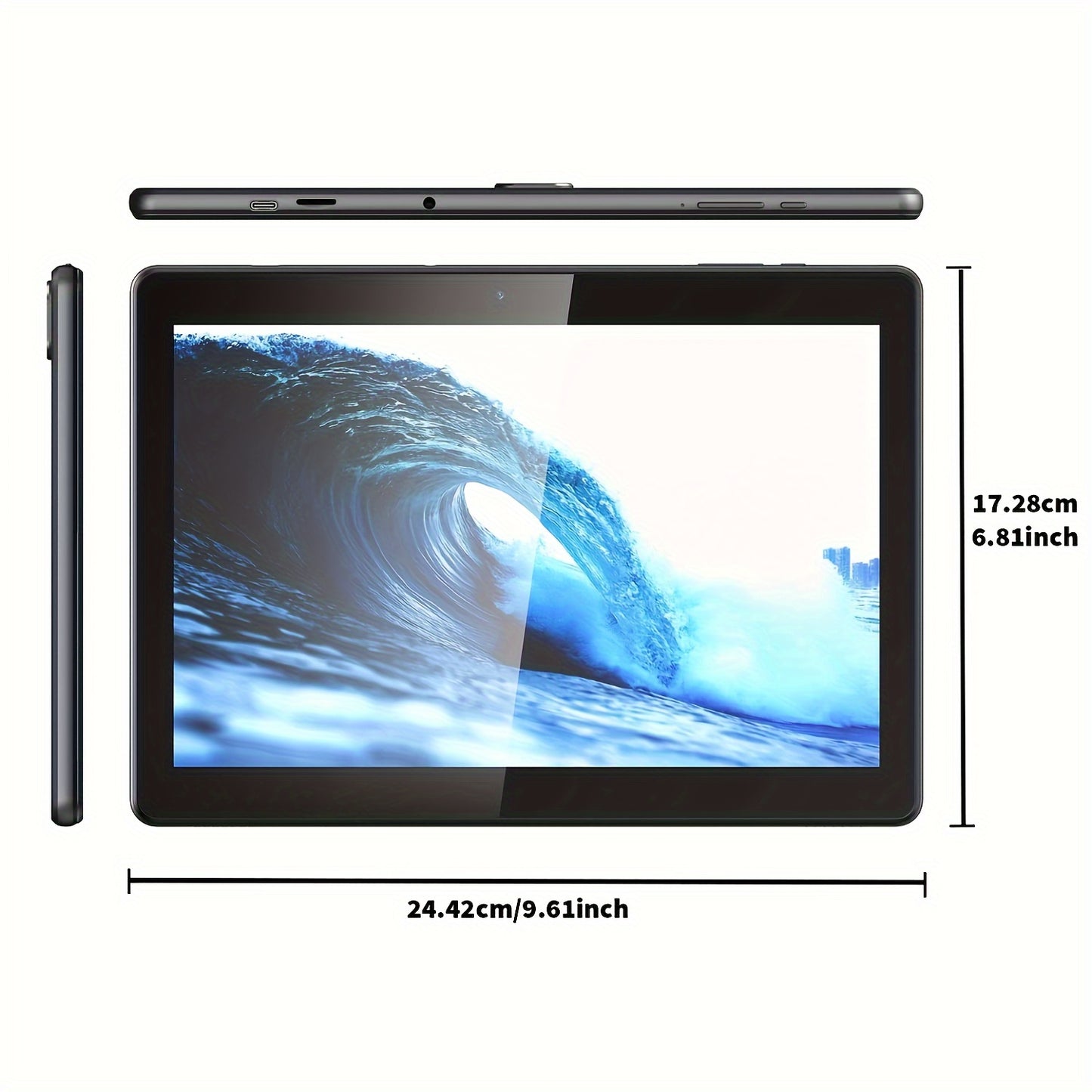 Tablette Android 10 pouces - 12 Go de RAM, 256 Go de ROM, processeur quadric?ur, ¨¦cran HD IPS 10.1 pouces, batterie 8000 mAh, appareil photo 5MP+8MP, GMS, type C - extensible jusqu'¨¤ 1 To