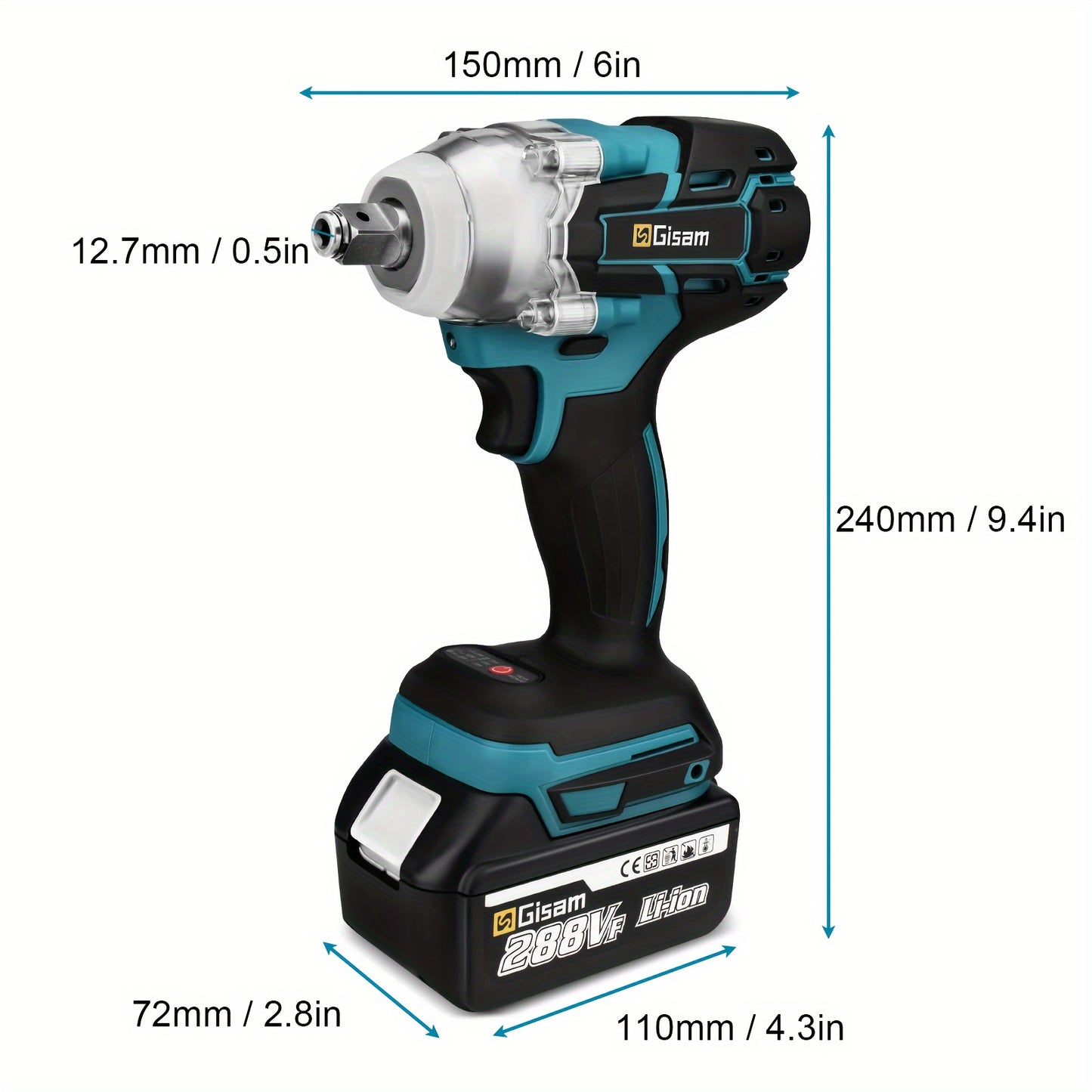 Cl¨¦ ¨¤ chocs ¨¦lectrique sans fil 21 V, Ensemble de 2 batteries + 1 chargeur, jeu de cl¨¦s ¨¤ chocs ¨¦lectriques sans fil, cl¨¦ ¨¤ chocs ¨¦lectrique 1/2 pouce, moteur sans balais 4815, cl¨¦ ¨¤ chocs ¨¦lectrique ¨¤ arbre creux ¨¤ 2 t¨ºtes
